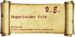 Ungerleider Erik névjegykártya
